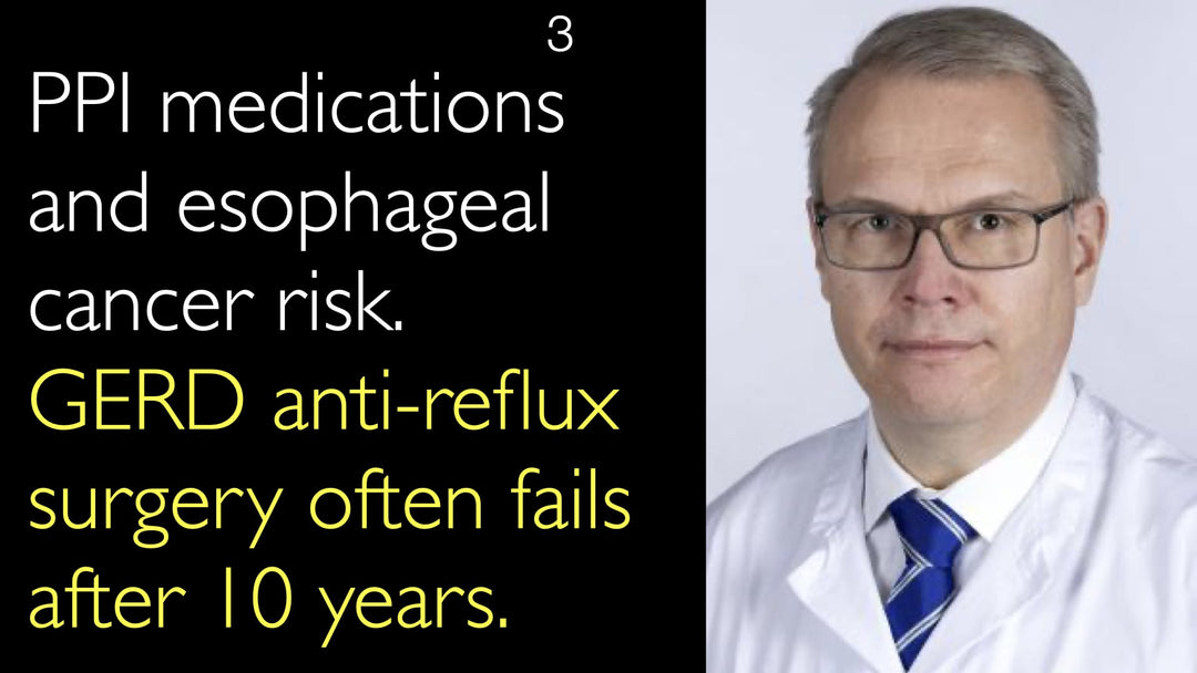 Gastroøsofageal reflukssygdom (GERD): Anti-reflukskirurgi har ofte begrænset langtidsvirkning efter 10 år. Brug af protonpumpehæmmere (PPI) og risikoen for spiserørskræft. 3