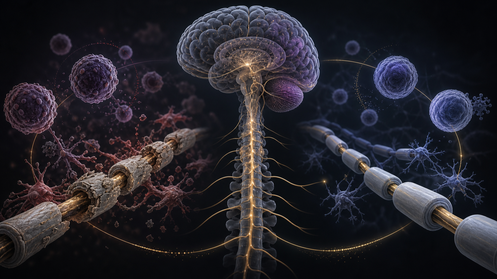 Original medical illustration for: Ofatumumab vs. Teriflunomide: Comparing Two Multiple Sclerosis Treatments