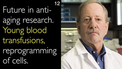 Future in anti-aging research. Young blood transfusions, reprogramming of cells. 12