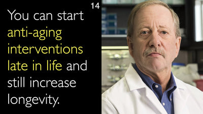 You can start anti-aging interventions late in life and still increase longevity. 14