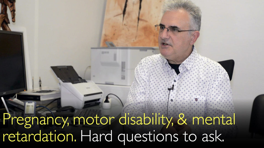 Pregnancy, motor disability, and mental retardation. Difficult questions must be asked. 12